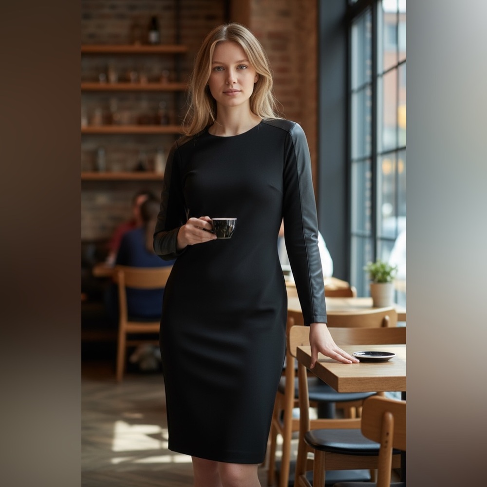 Elegant Black Long Sleeve Dress polo Ralph Lauren size S